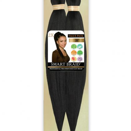 X Smart 2x Pre Stretch Braids 26" #1B