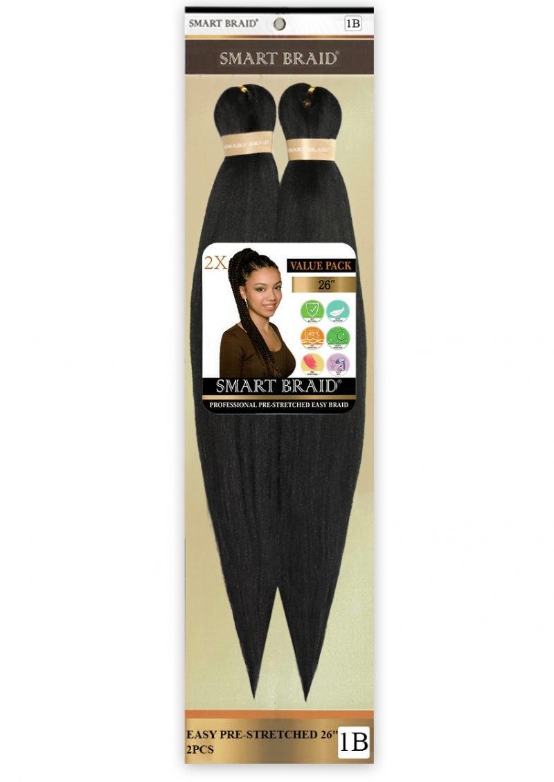 X Smart 2x Pre Stretch Braids 26" #1B