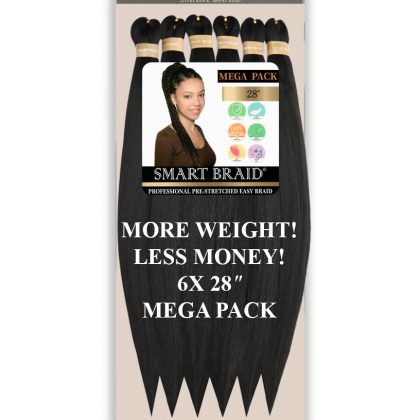 X Smart 6x Pre Stretch Braids 28" #1B