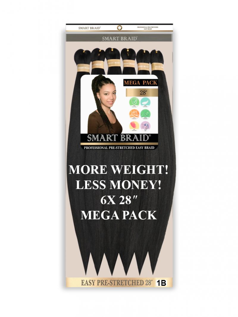 X Smart 6x Pre Stretch Braids 28" #1B