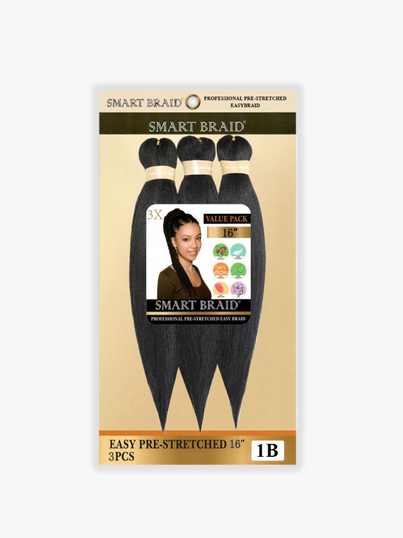 X Smart 3x Pre Stretch Braids 16" #1B