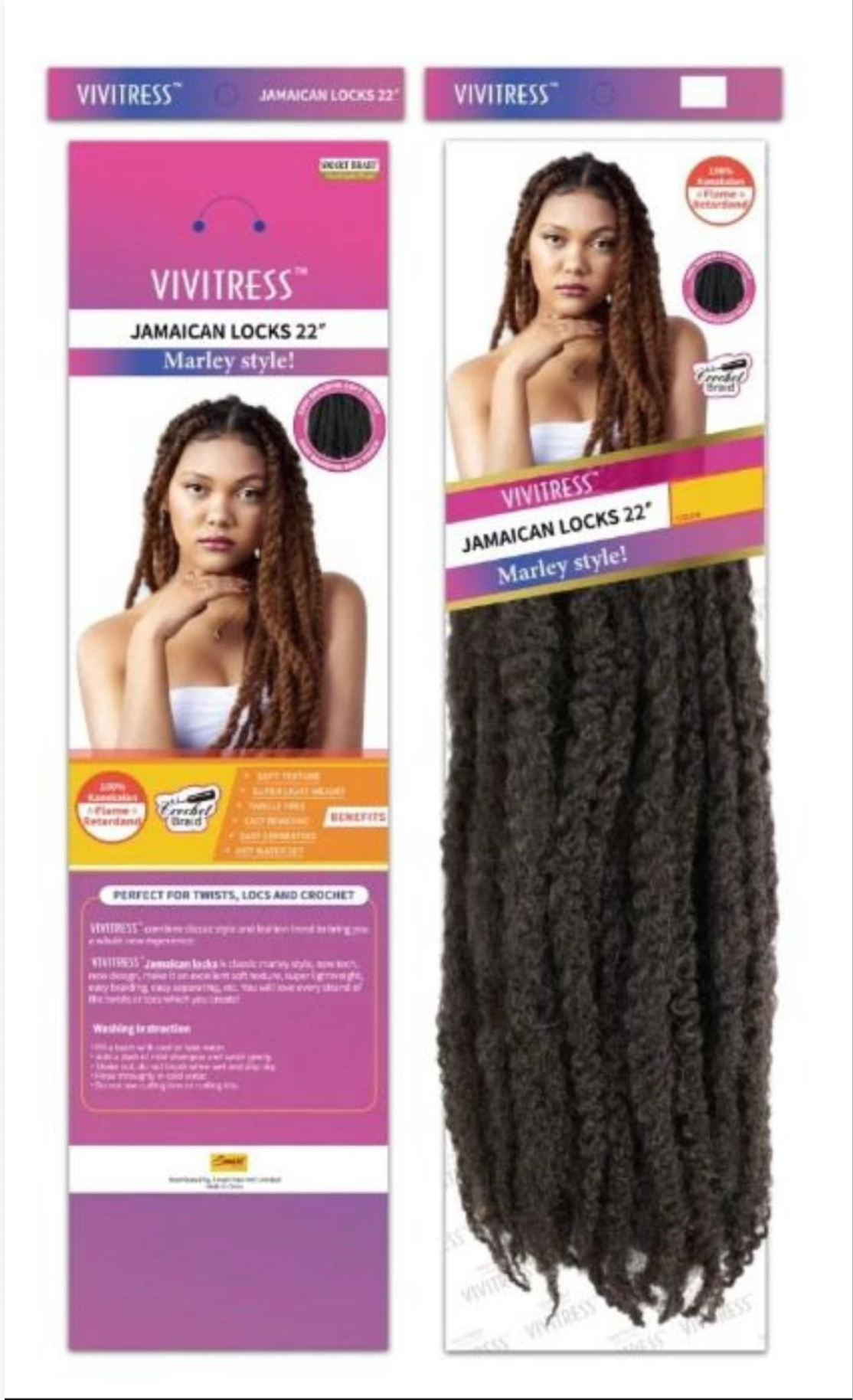 VIVITRESS JAMAICAN LOCKS BRAID 22"